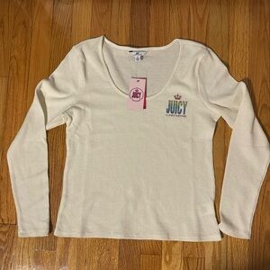 Juicy by Juicy Couture NWT Thermal Long Sleeve Tee  Women’s M Cream